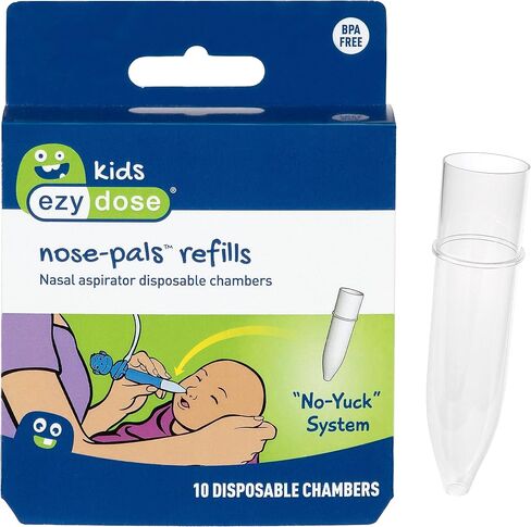 Ezy Dose Kids Nasal Aspirator, Sinus Relief and Mucus Sucker for Baby and Toddler, Nose-Pals, 4 Disposable Storage Chambers, Convenient and Easy to Use, Kid Friendly Design, BPA Free in Saudi Arabia