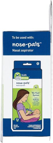 Ezy Dose Kids Nasal Aspirator, Sinus Relief and Mucus Sucker for Baby and Toddler, Nose-Pals, 4 Disposable Storage Chambers, Convenient and Easy to Use, Kid Friendly Design, BPA Free in Saudi Arabia