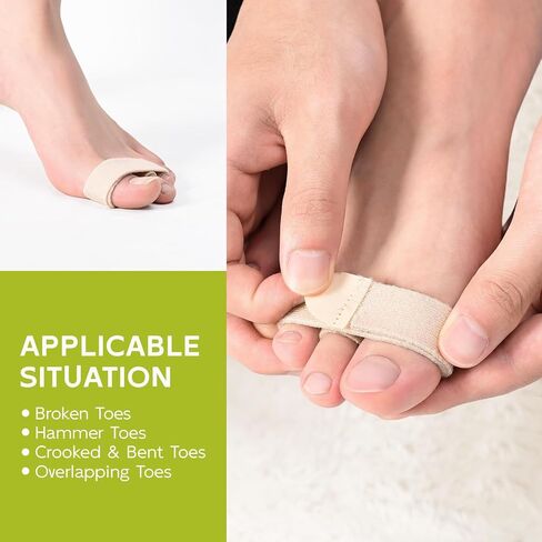 Bukihome Hammer Toe Straightener - Reusable Fabric Toe Wraps Protect and Straighten Hammertoes - Toe Corrector for Men and Women - Realign Bent, Curled, Crooked, Claw, Hammer Toes (Dark Gray, 6 Pack) in Kuwait