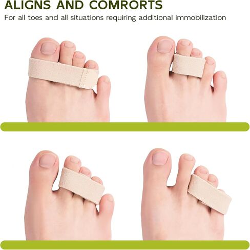 Bukihome Hammer Toe Straightener - Reusable Fabric Toe Wraps Protect and Straighten Hammertoes - Toe Corrector for Men and Women - Realign Bent, Curled, Crooked, Claw, Hammer Toes (Dark Gray, 6 Pack) in Kuwait
