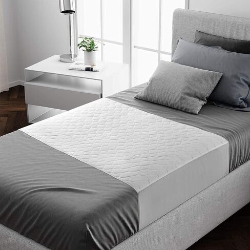 منصات سرير Lynmark® القابلة للغسل 34 "× 36" مع Tucks الطويلة والامتصاص الثقيل ، واقي مراتب مقاوم للماء قابلة لإعادة الاستخدام ، أفضل لسلس البول وترطيب الفراش ، حزمة 2 ، توأم in Kuwait