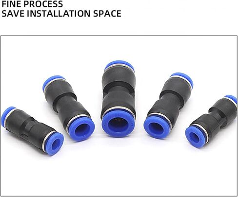 PU Hose Tube Fitting Push In Straight Plastic One Touch Pneumatic Push-in Fittings Quick Joint 10Pcs(PU1/2) in Saudi Arabia