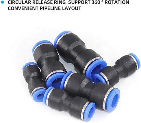 PU Hose Tube Fitting Push In Straight Plastic One Touch Pneumatic Push-in Fittings Quick Joint 10Pcs(PU1/2) in Saudi Arabia