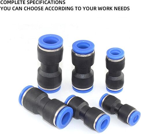 PU Hose Tube Fitting Push In Straight Plastic One Touch Pneumatic Push-in Fittings Quick Joint 10Pcs(PU1/2) in Saudi Arabia