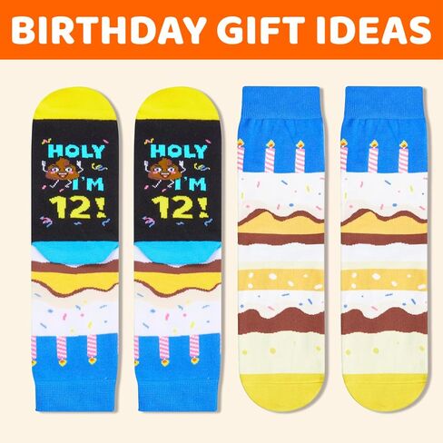 HAPPYPOP Birthday Gifts Ideas Socks Age 11-12 - Socks for Kids 11-12 Years Old, Presents for Tween Girls Boys in Saudi Arabia