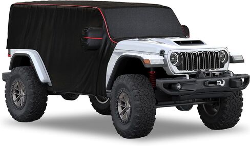 MZS Cab Cover Compatible with Gladiator JT 4 Door 2020-2025, 600D Waterproof Gladiator Cover with Driver Door Zipper 6 Gust Hook Car Half Cover Windproof Sun Snow Rain Scratch Protection Cover in Kuwait
