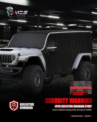 MZS Cab Cover Compatible with Gladiator JT 4 Door 2020-2025, 600D Waterproof Gladiator Cover with Driver Door Zipper 6 Gust Hook Car Half Cover Windproof Sun Snow Rain Scratch Protection Cover in Kuwait