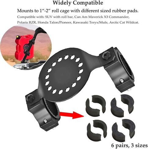 CAN GAS UTV ATV CAN MATTING ، حامل خزان المياه ، حامل خزان المياه للحصول على أنبوب مستدير 1 "-2" متوافق مع Polaris RZR Pioneer Can Am Maverick X3 Commander Talon in Kuwait