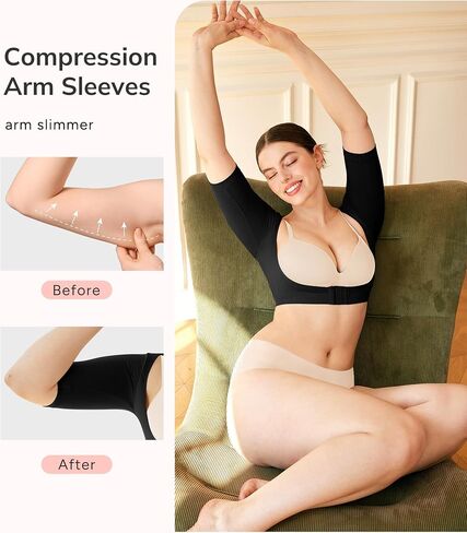 LODAY Arm Compression Sleeves for Women Lipo Upper Arm Shaper Post Surgery Slimming Arm Sleeve (Beige, 2X-Large/3X-Large) in Saudi Arabia