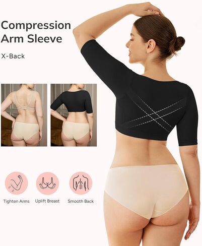 LODAY Arm Compression Sleeves for Women Lipo Upper Arm Shaper Post Surgery Slimming Arm Sleeve (Beige, 2X-Large/3X-Large) in Saudi Arabia