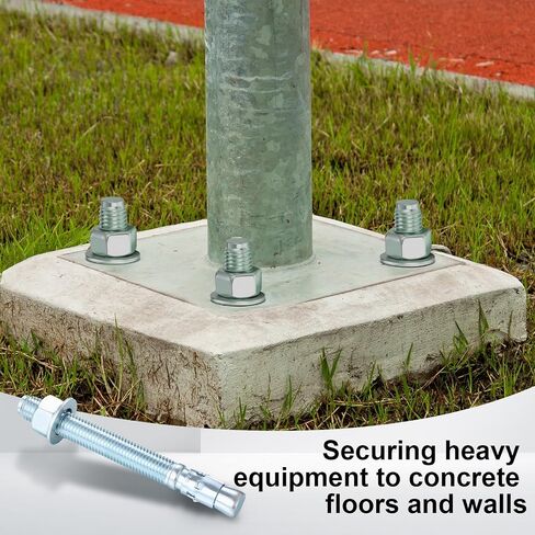 Shimeyao 20 Pack 3/4'' x 7'' Wedge Anchors Zinc Plated Concrete Anchors for 2 Post Car Lift Carbon Steel Fastener for Concrete Installation with Nuts and Washers in Saudi Arabia