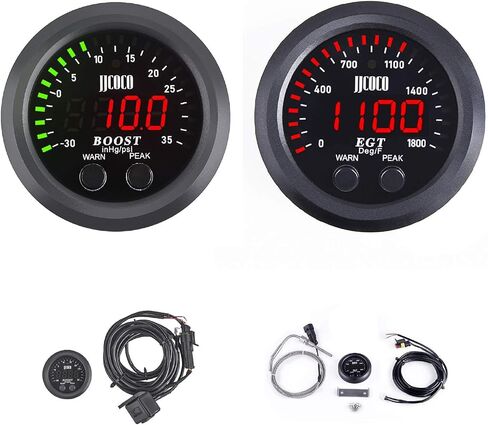Exhaust Gas Temperature EGT Gauge Kit 2‑1/16in 52mm Ultra Thin 0‑1800℉ Red LED with Sensor and Dashboard Pod in Saudi Arabia