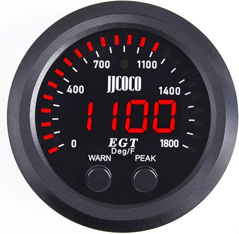 Exhaust Gas Temperature EGT Gauge Kit 2‑1/16in 52mm Ultra Thin 0‑1800℉ Red LED with Sensor and Dashboard Pod in Saudi Arabia