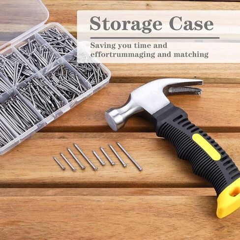 580pcs مسامير صغيرة و 10 أوقية 3rd Gen Mini Hammer - مجموعة معلقة صورة: 290 التشطيب و 290 أظافر الجدار للصور المعلقة ، ديكور الجدار in Saudi Arabia