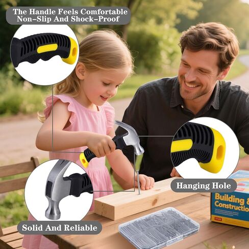 580pcs مسامير صغيرة و 10 أوقية 3rd Gen Mini Hammer - مجموعة معلقة صورة: 290 التشطيب و 290 أظافر الجدار للصور المعلقة ، ديكور الجدار in Saudi Arabia