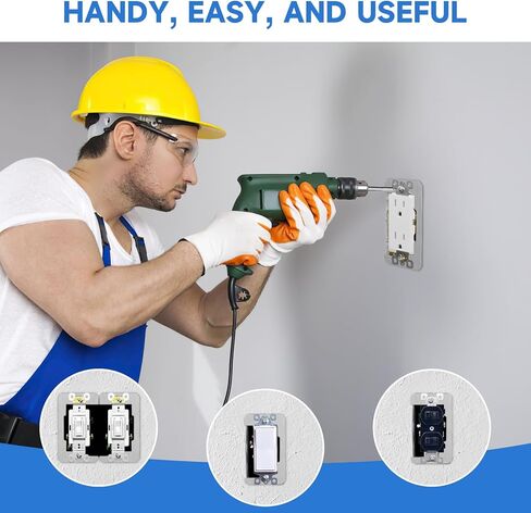 10 Pcs Wall Plate Spacer,Spacers for Electrical Outlets, Metal Flush Fit Device Leveling Plates for Electrical Outlet Repair, Fix Loose Outlets and Electrical Boxes in Saudi Arabia