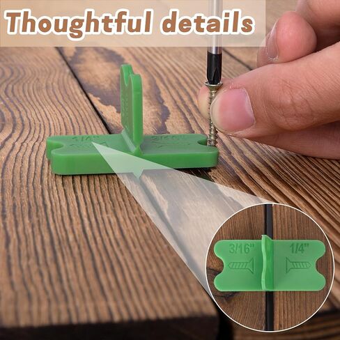 8 Pcs ABS Deck Spacer Tool,4 Thicknesses Deck Board Spacers(1/16", 1/8", 3/16", 1/4"),Green Deck Spacers Assorted for Pressure Treated Composite Decking in Saudi Arabia