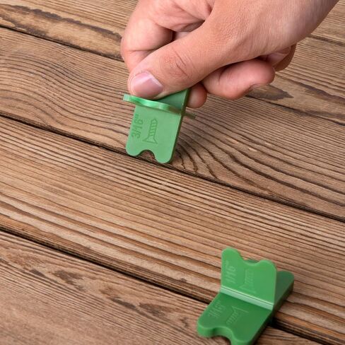 8 Pcs ABS Deck Spacer Tool,4 Thicknesses Deck Board Spacers(1/16", 1/8", 3/16", 1/4"),Green Deck Spacers Assorted for Pressure Treated Composite Decking in Saudi Arabia