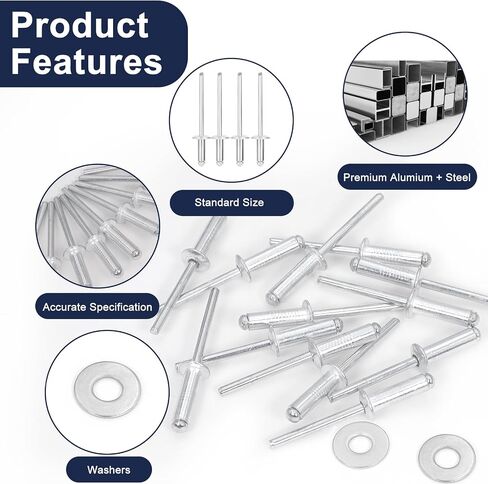 ZQZ 680pcs البوب البوب من الفولاذ المقاوم للصدأ ، 8 أحجام من المسامير غير القابل للصدأ مع 1/8 "5/32" in Saudi Arabia