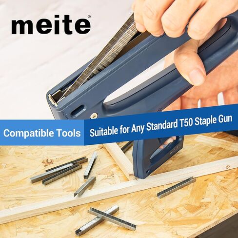meite T50 Stainless Steel Staples Marine, 9/16 Inch Heavy Duty Staples for Staple Gun - 1512 Counts, 20 Gauge 3/8 Inch Crown T50 Upholstery Staple for Salt Water, Marine Applications in Saudi Arabia