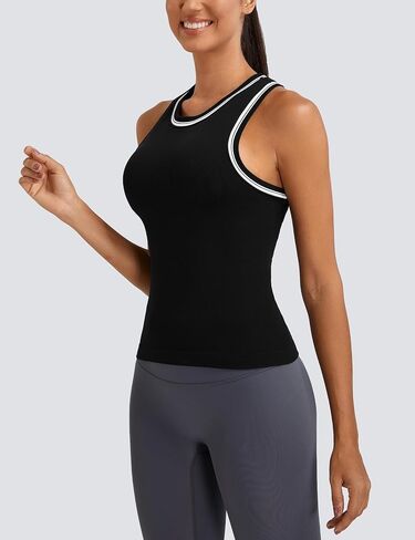 MathCat Workout Tank Tops for Women Racerback Basic Athletic Tanks Seamless Muscle Running Yoga Tops with Built in Bra Deep Pink in Saudi Arabia