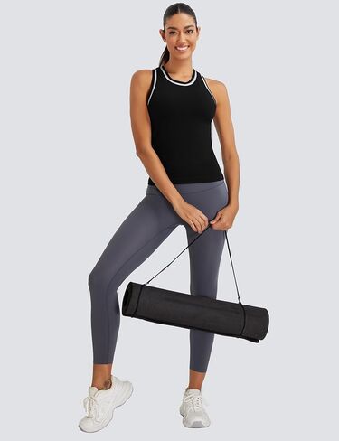MathCat Workout Tank Tops for Women Racerback Basic Athletic Tanks Seamless Muscle Running Yoga Tops with Built in Bra Deep Pink in Saudi Arabia