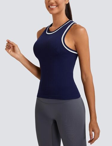MathCat Workout Tank Tops for Women Racerback Basic Athletic Tanks Seamless Muscle Running Yoga Tops with Built in Bra Deep Pink in Saudi Arabia
