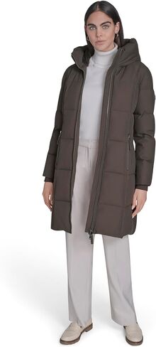 Calvin Klein Women's Zipper Hooded Puffer Coat in Saudi Arabia