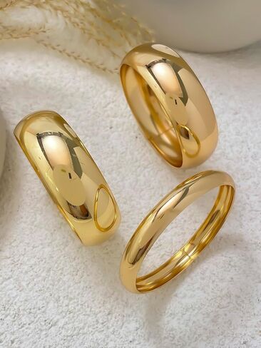 Chunky Gold Bangle Bracelets for Women Trendy Stack Wide Wrist Cuff Bracelets Statement Arm Cuff Upper Bangle Fashion Jewelry Gift Accessories in Kuwait