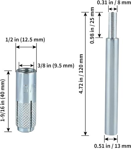 انخفاض 30 جهاز كمبيوتر الشخصي في مرساة مع أداة إعداد اليد 1 PCS ، 3/8 "-16 مراسك لتوسيع مؤشر ترابط الأنثى للخرسانة in Kuwait