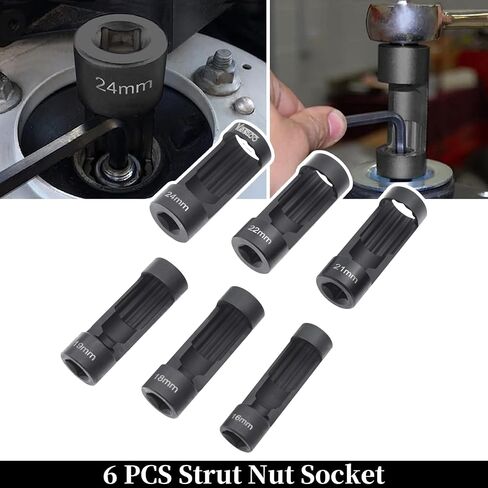 Suspension Strut Socket Tool, Strut Nut Socket 16mm 18mm 19mm 21mm 22mm 24mm with 12 Point 1/2" Drive, Suspension Strut Spreader Socket 8pc Shock Absorber Tool in Saudi Arabia