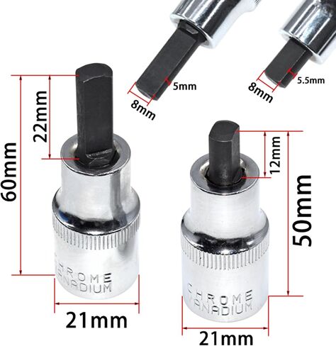 Suspension Strut Socket Tool, Strut Nut Socket 16mm 18mm 19mm 21mm 22mm 24mm with 12 Point 1/2" Drive, Suspension Strut Spreader Socket 8pc Shock Absorber Tool in Saudi Arabia