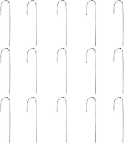 HARFINGTON 10pcs Garden Ground Stakes 1/4" J Hook Tent Metal Stakes Anchors Pegs with Chisel Point End for Tents Gardens Camping Sites Lawns Outdoor Picnics in Saudi Arabia