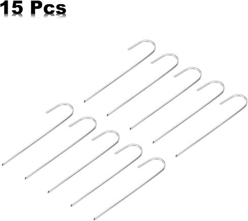 HARFINGTON 10pcs Garden Ground Stakes 1/4" J Hook Tent Metal Stakes Anchors Pegs with Chisel Point End for Tents Gardens Camping Sites Lawns Outdoor Picnics in Saudi Arabia
