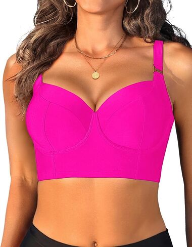 نساء تحت الأركان بيكيني أعلى فقط - Longline Push Up Bathing Suit Top Bra Tops 2025 Swimsuit Tops in Saudi Arabia