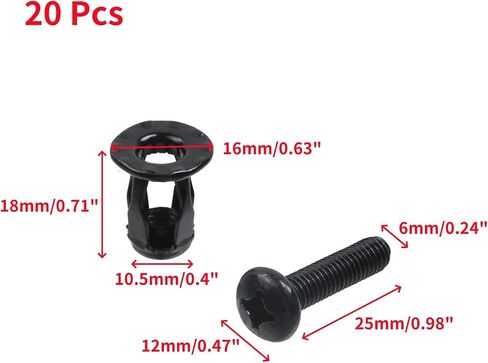 وذمة 20 pcs تمدد المسمار بتلة الجوز M5 × 18 ملم جاك الفولاذ الكربون المكسرات مع مسامير للجدار الناعم والجدار المجوف والجلد الحديد in Kuwait