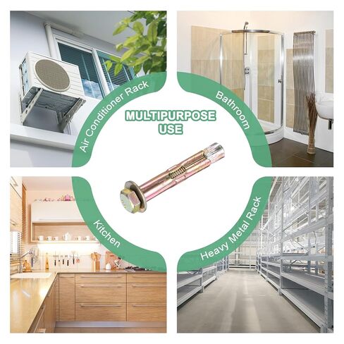 مسمار تمدد سداسي سداسي 5 عبوات ، M6x60mm ملونة من الحديد الكربون الصلب البراغي السداسية الخارج in Kuwait