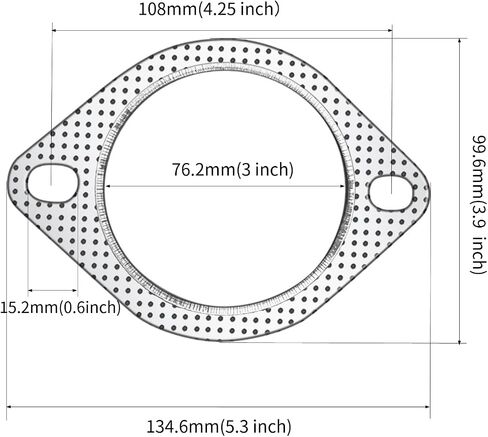 Strongthium 2.5 Inch Exhaust Gasket 3-Bolt 63.2mm Muffler Flange Header High Temperature w/Fire Ring Replacement 2 Pcs in Saudi Arabia