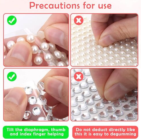 7 Sizes Self Adhesive Hair Pearl Stickers, Cridoz 2032 Pieces Stick on Pearls gems Sticker for Hair, Face, Makeup, Eye, Nail, Crafts in Saudi Arabia