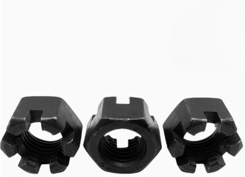M8 M10 M12 M14 M16 M18 M20 M22 M24 M27 M30 Grade10.9 Strength Slotted Nut Black Carbon Steel Hexagonal Slotted Nut(M30x2mm-1pcs) in Saudi Arabia