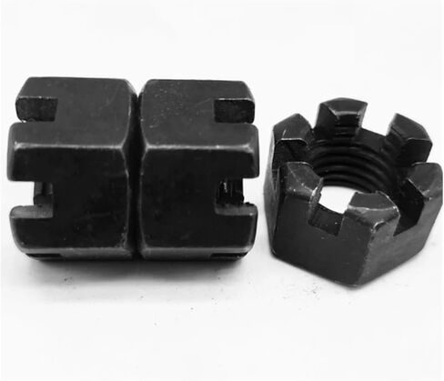 M8 M10 M12 M14 M16 M18 M20 M22 M24 M27 M30 Grade10.9 Strength Slotted Nut Black Carbon Steel Hexagonal Slotted Nut(M30x2mm-1pcs) in Saudi Arabia