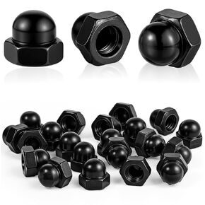 M6 Black Acorn Cap Nuts M6-1.0 Dome Head Hex Nuts for Indoor Outdoor 20 Pcs Black Finish Crown Cap Nut for Bolt in Saudi Arabia