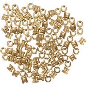 PRETYZOOM 100Pcs Brass Knurled Threaded Insert Nuts Embedding Nuts for Injection Molding Printing and Automotive Applications High Hardness Material in Saudi Arabia