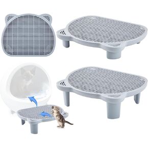 Cat Litter Box Ramp, Litter Box Step Stairs, Adjustable Height with 2 Sets of Different Sized Legs, Double Layered with Sand Filter Function, Washable, Easy to Clean and Install in Kuwait