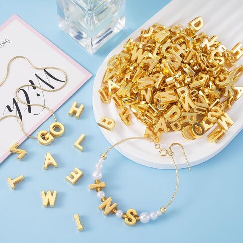 300 Pcs Colorful Alphabet Letter Beads, Bulk A-Z Resin Pendants, 3D Loose Letter Beads, Plastic Initial Charms for Jewelry Making, Key Chains, Crafts (Mixed Colors) in Kuwait
