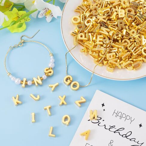 300 Pcs Colorful Alphabet Letter Beads, Bulk A-Z Resin Pendants, 3D Loose Letter Beads, Plastic Initial Charms for Jewelry Making, Key Chains, Crafts (Mixed Colors) in Kuwait