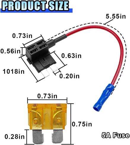 5PCS 12V Car Add-a-Circuit Fuse TAP Adapter, Automotive Fuse Holder with 15 Amp Blade Fuse, Mini ATM APM Blade Fuse Holder for Cars, Trucks, Boats in Saudi Arabia