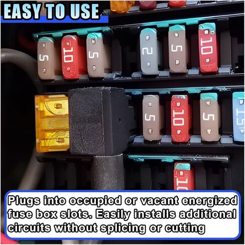 5PCS 12V Car Add-a-Circuit Fuse TAP Adapter, Automotive Fuse Holder with 15 Amp Blade Fuse, Mini ATM APM Blade Fuse Holder for Cars, Trucks, Boats in Saudi Arabia