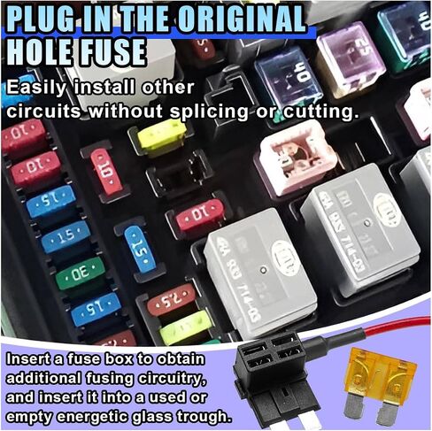 5PCS 12V Car Add-a-Circuit Fuse TAP Adapter, Automotive Fuse Holder with 15 Amp Blade Fuse, Mini ATM APM Blade Fuse Holder for Cars, Trucks, Boats in Saudi Arabia
