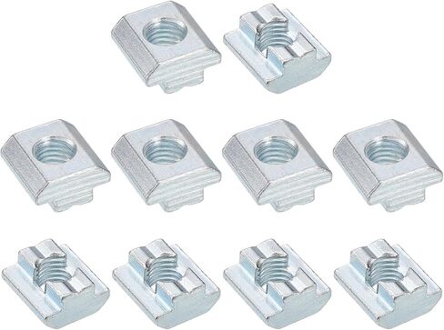 uxcell t Nuts, 12pcs - Galvanized Carbon Steel t Slot Bolts, 4545 Series M8 Hammer Head Fastener, Sliding t Nuts for Aluminum Extrusion Profile (Silver) in Saudi Arabia